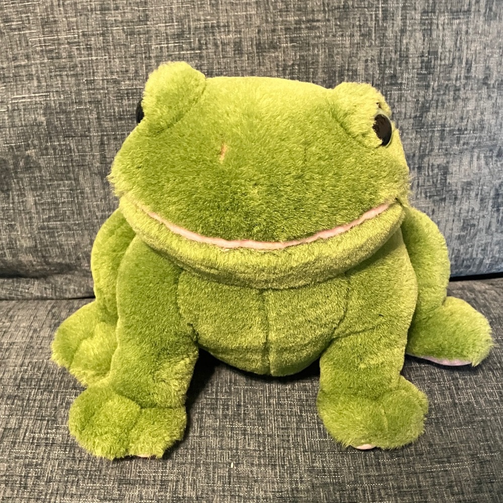 Flowers Inc Balloons Green Frog Bullfrog 10β Plush Stuffed Animal Sitting